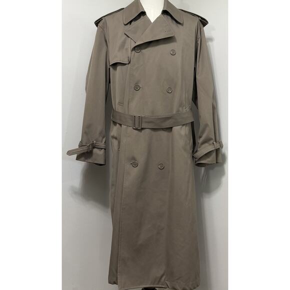 CAVALLINA Men's Iconic Classic Double Breasted Trench Coat Belted Long, Size 40 - Picture 1 of 4